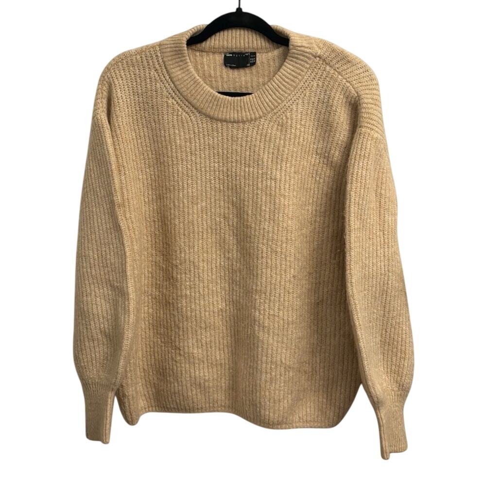 Women’s ASOS Curve Cream Round Neck Long Sleeve Sweater Size 14